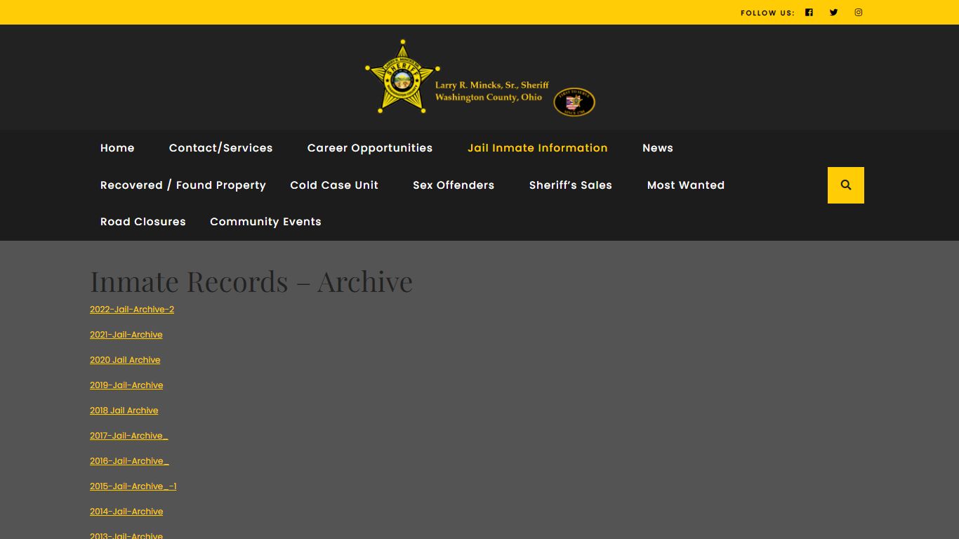 Inmate Records – Archive